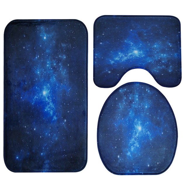 3 Pieces Honlaker Blue Nebula Toilet Seat Cover Set