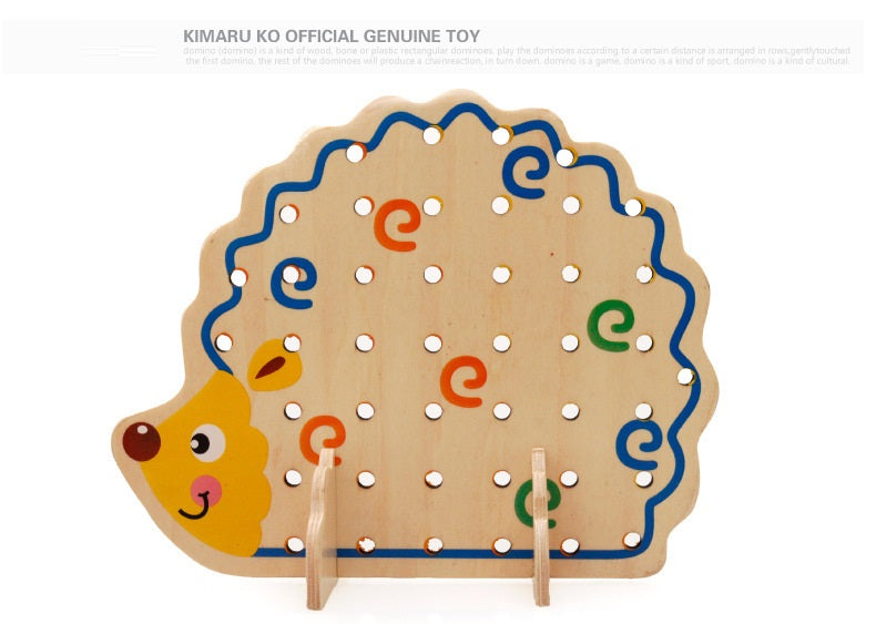 MIPOZOR Learning Education Wooden Puzzle Toys 82 Pcs Hedgehog Fruit Beads Montessori Oyuncak Educational Toy For Children