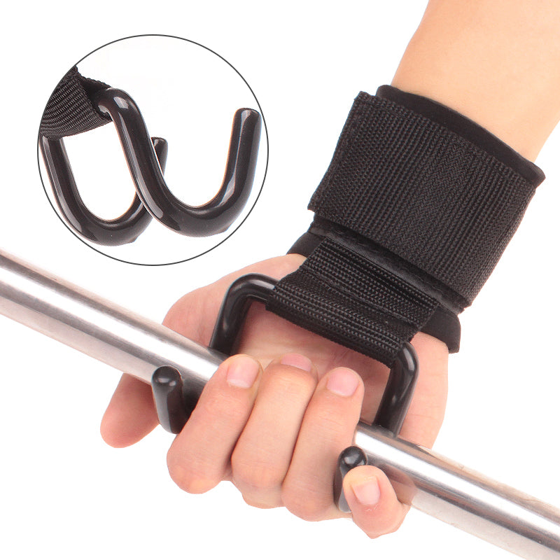 Weight Lifting Hook Gym Bar Wrist Support Grips