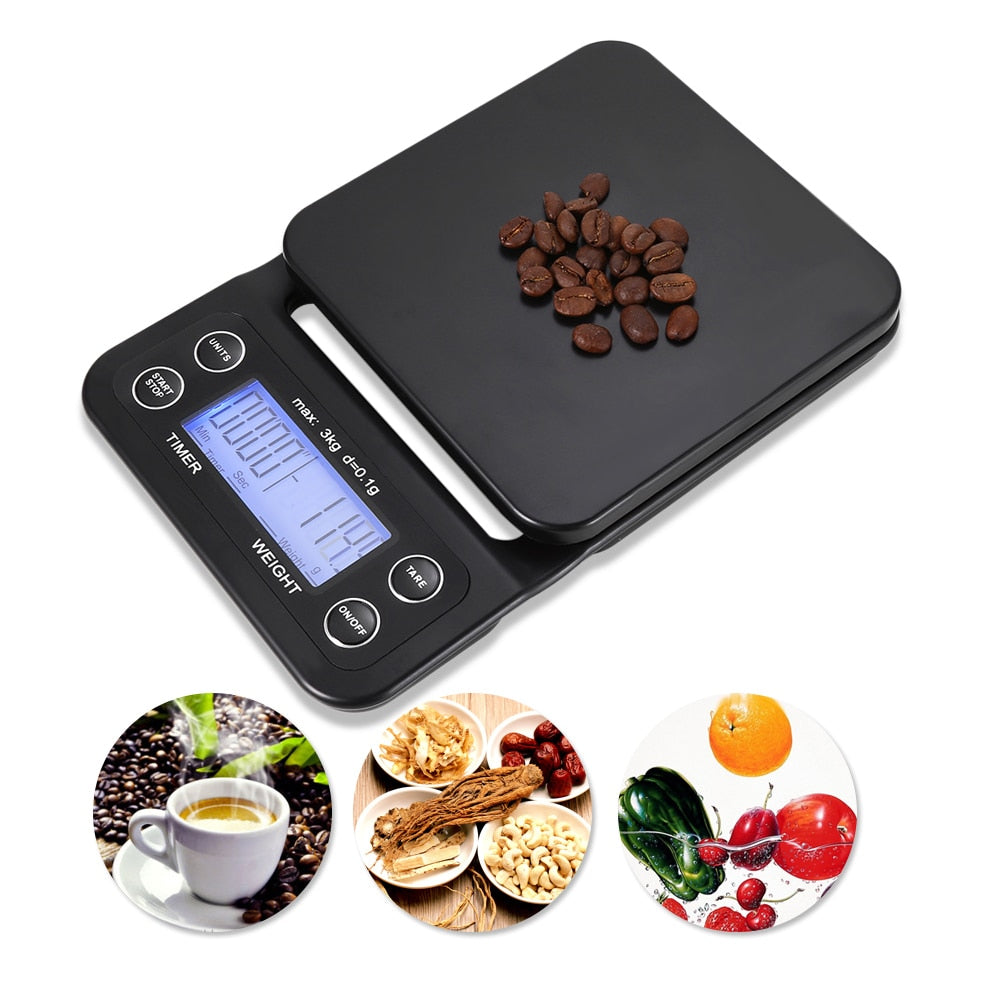 Digital LCD Display Kitchen Food Scale with Timer