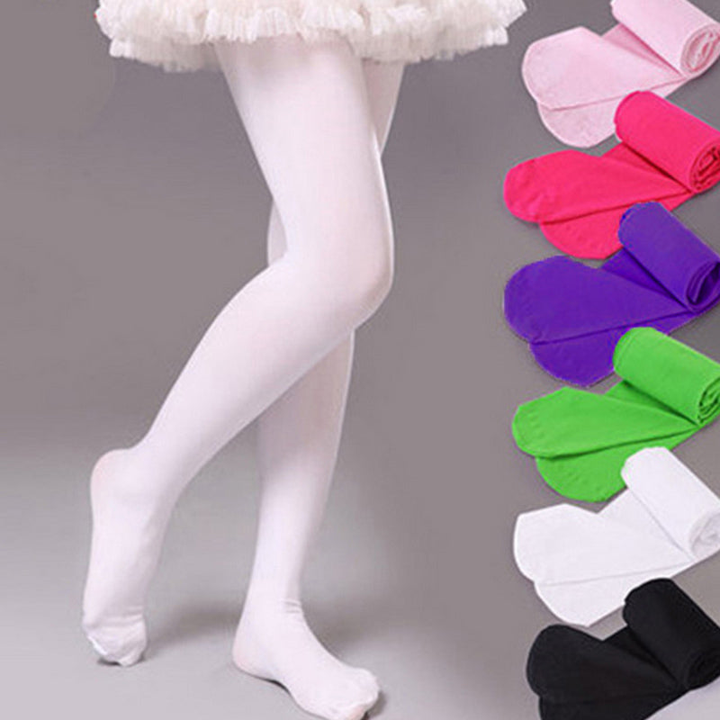 Girls Candy Color Velvet Ballet Tights