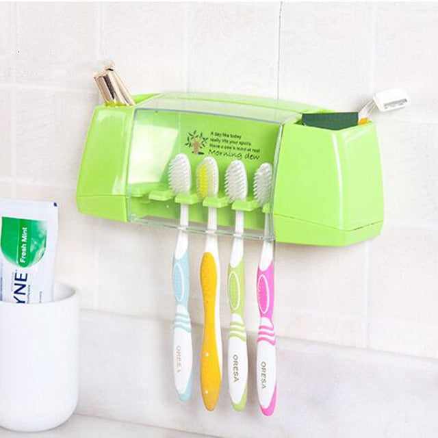 Multi-Functional Toothbrush & Toothpaste Wall Mounted Holder