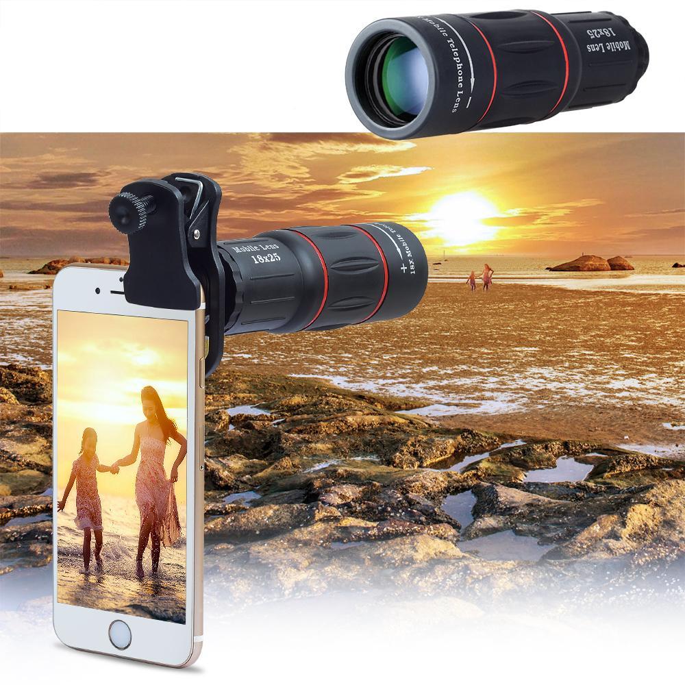 Telescopic 18X Zoomable Universal Cell Phone Camera Lens Adjuster with Free Tripod