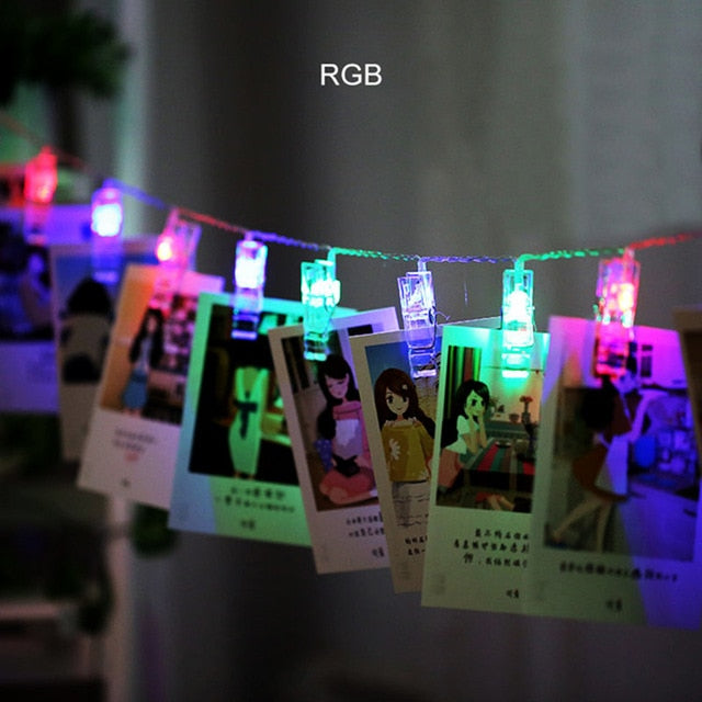 LED String Lights with Photo Clip Holders