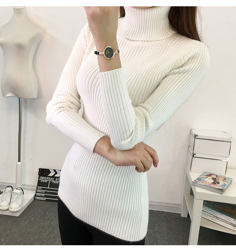 Women's Thick Woven Knitted Turtleneck Sweater