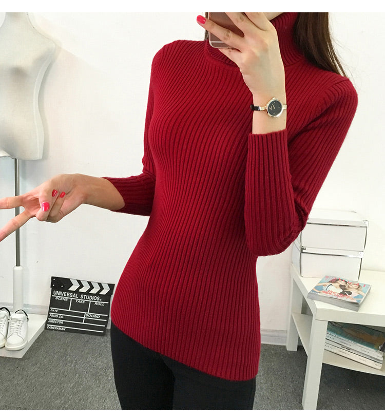 Women's Thick Woven Knitted Turtleneck Sweater