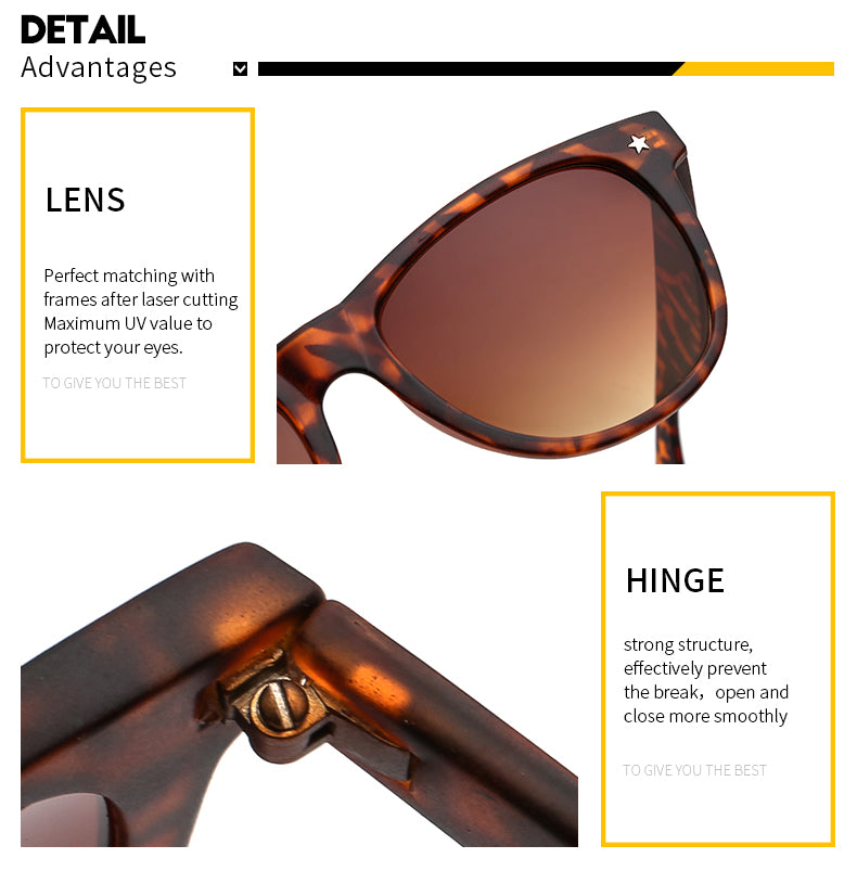 New Fashion Sunglasses Women Men Vintage Sun Glasses Retro Classic Shades Brand Designer Turtoise Gafas de sol UV Protect