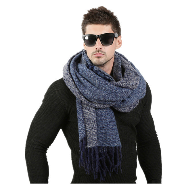 Men's Thick Wool Knitted Cashmere Scarf