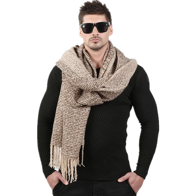 Men's Thick Wool Knitted Cashmere Scarf