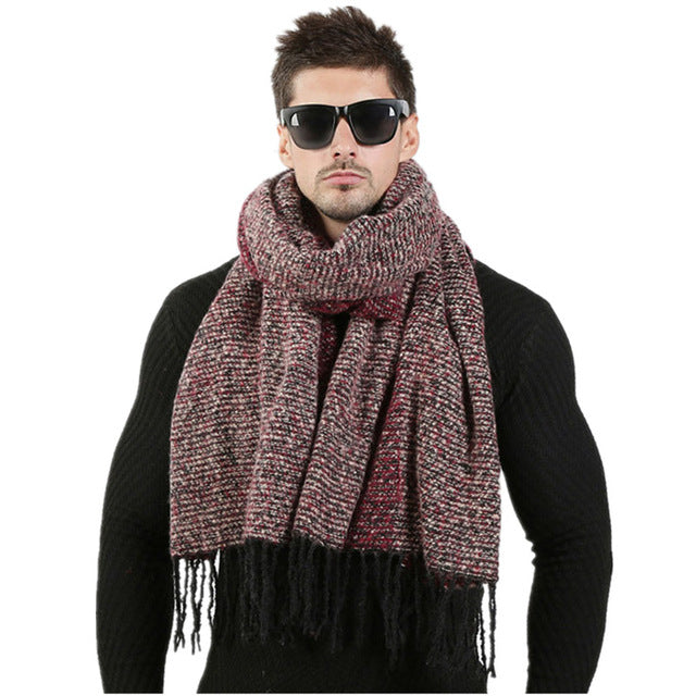 Men's Thick Wool Knitted Cashmere Scarf