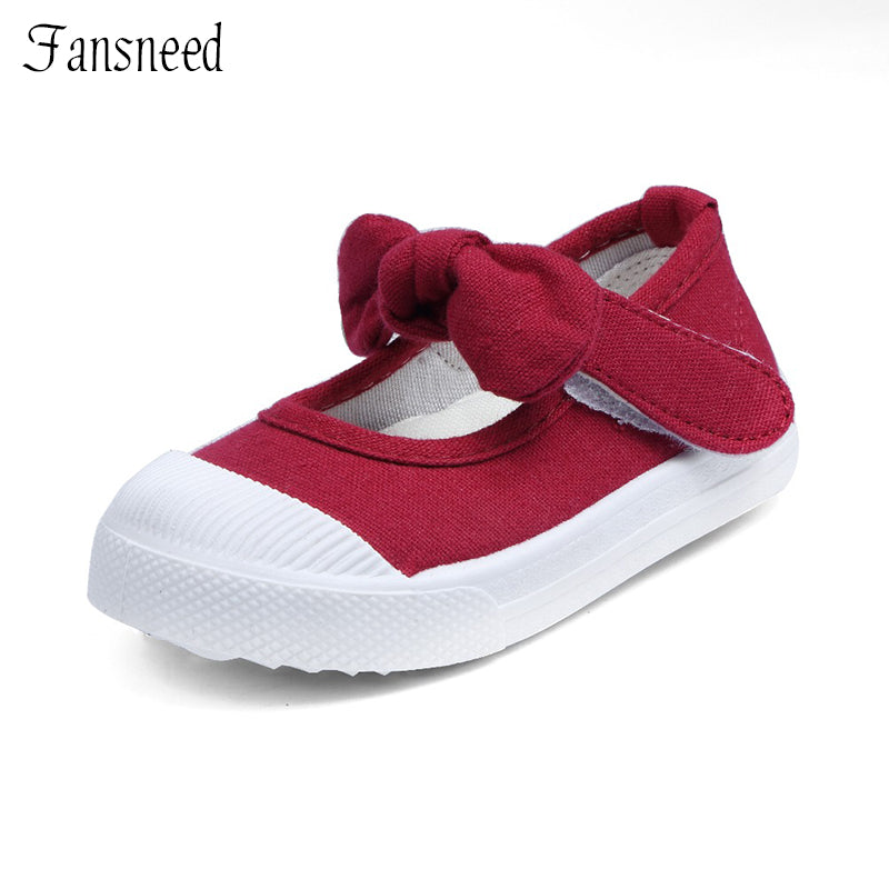Spring  and  Autumn  new canvas bow children 's shoes girls princess shoes