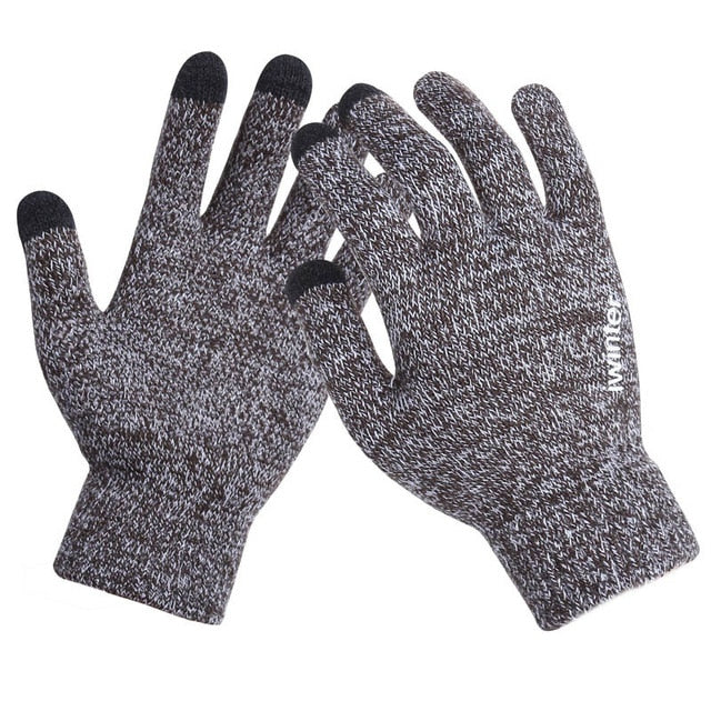 Unisex Wool Knitted Touchscreen Gloves