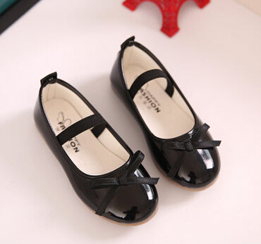 high quality children's sandals Girls leather single shoes kids girls princess bowtie Student flat shoes K3049