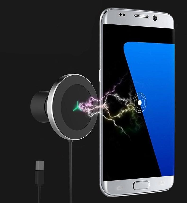 Wireless 360 Rotating Magnetic Phone Mount Car Charger