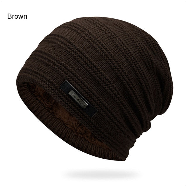 Double-Layered Acrylic Velvet Winter Beanie