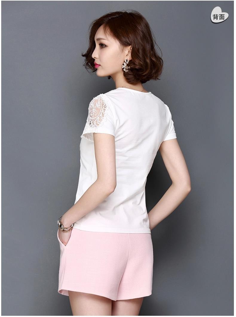 Fashion Summer Blusa White Lace Cotton Blouse shirt Elegant Women Tops Plus Size   Hollow Out Shirts Women Clothes 59C40