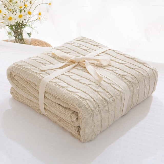 Soft Cozy 100% Cotton Woven Blanket