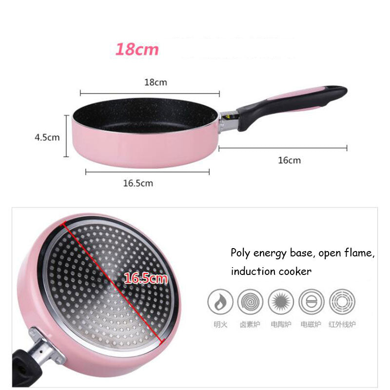 Japanese 18CM Nonstick Pan Non-stick Cookware Frying Pan Saucepan Small Fried Eggs Pot General Use for Gas and Induction Cooker