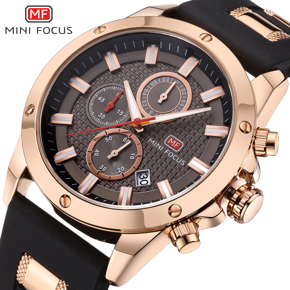 Mens Watches Top Luxury Brand MINIFOCUS Sports Watch Men Military Leather Quartz-watch Waterproof Male Clock Relogio Masculino