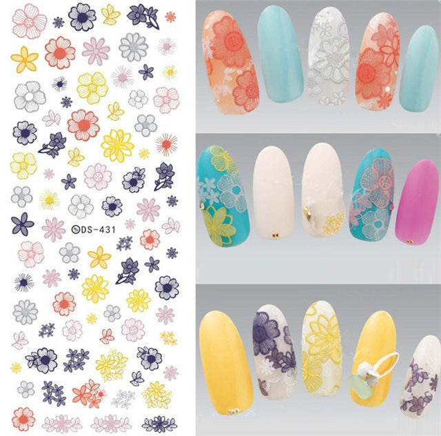 Lavender Flower Water Decals Nail Sticker Purple Blooming Flower Nail Art Decals Nail Art Transfer Sticker Water Slide 1 Sheet