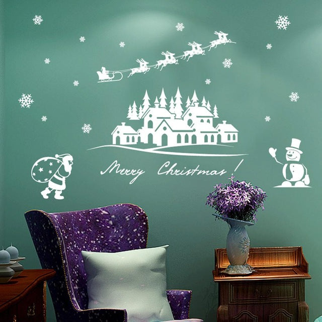 Elegant Christmas Holiday Decorative Wall Stickers