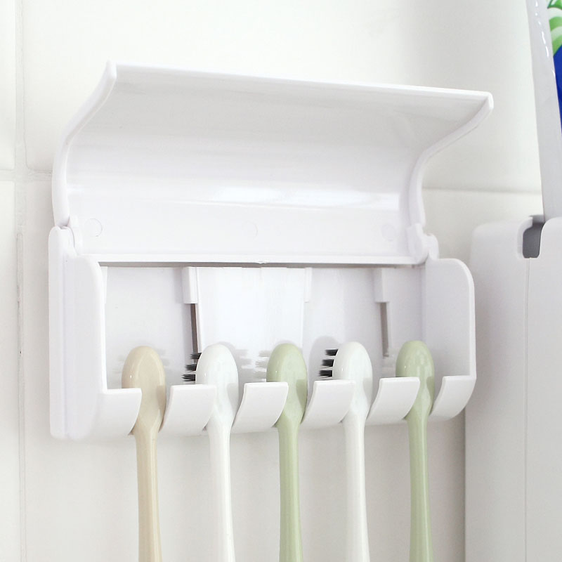 Creative Automatic Toothpaste Dispenser with Toothbrush Holder