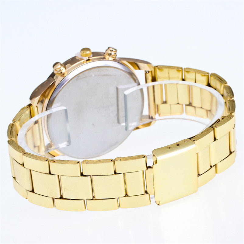 New Famous Brand Luxury Golden Casual Quartz Watch Women Metal Stainless Steel Dress Watches Relogio Feminino Clock,3 Color