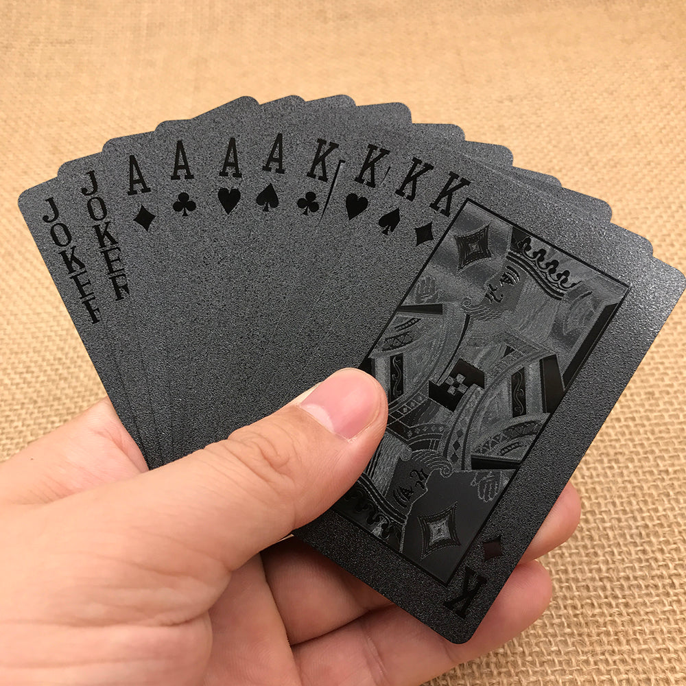 Golden Poker Waterproof Black Plastic Playing Cards Collection Black Diamond Poker Cards Creative Gift Standard Playing Cards