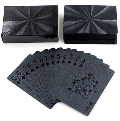 Golden Poker Waterproof Black Plastic Playing Cards Collection Black Diamond Poker Cards Creative Gift Standard Playing Cards