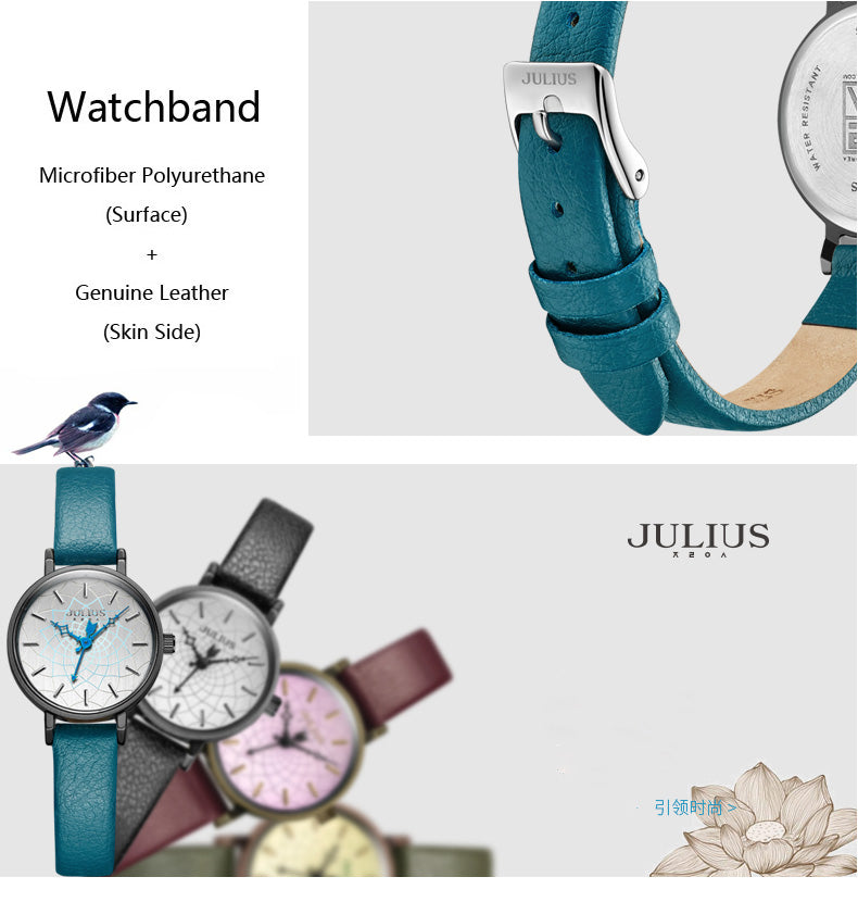 Small Retro Julius Women's Watch Japan Quartz Hours Top Fashion Dress Clock Bracelet Leather Simple Girl Birthday Gift