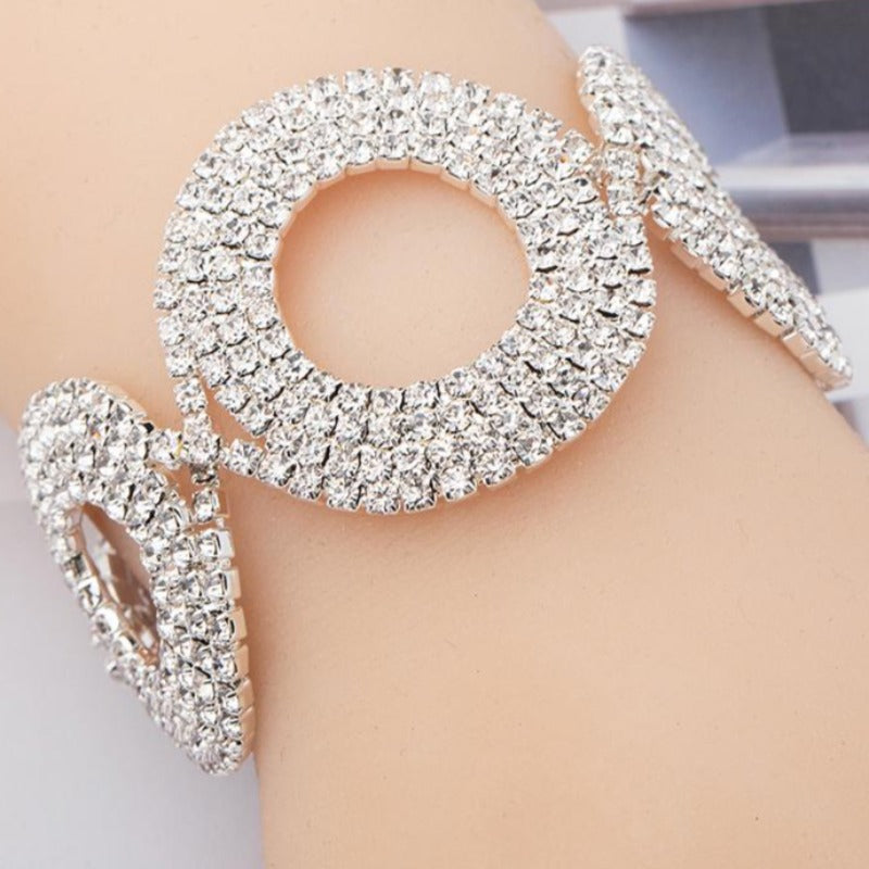YFJEWE Rhinestone Silver Plated Crystal Bracelets For Women Fashion Jewelry Rhinestone Bracelets Bangles Wedding Jewelry B153