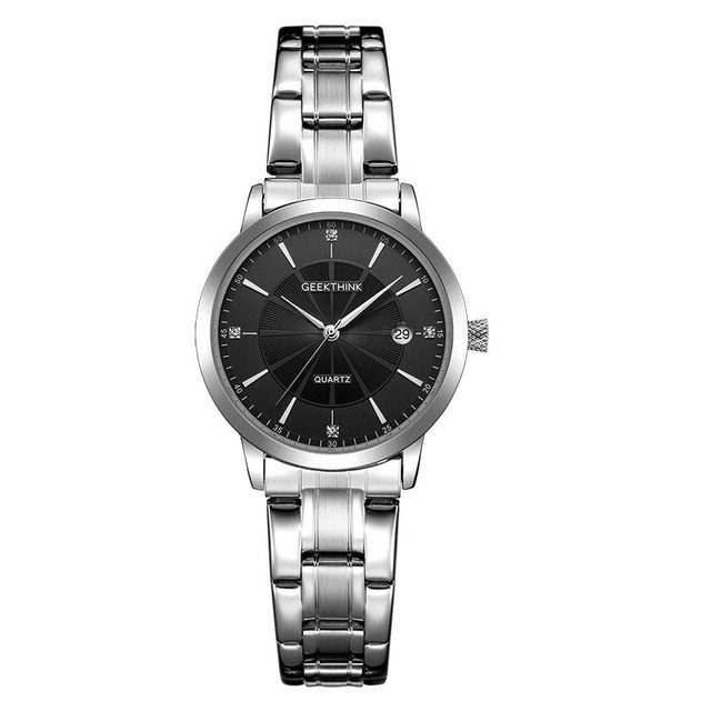 Stainless Steel Quartz Watch Women Ladies Wristwatch