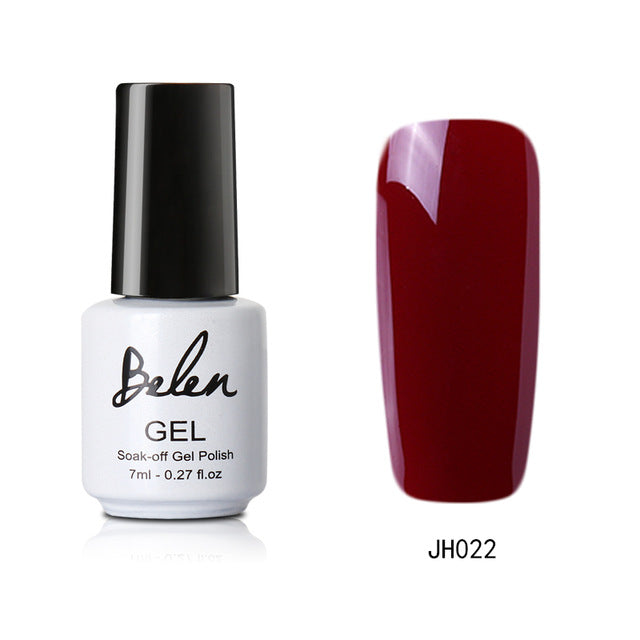 Belen 7ML Wine Red Series 36 Colors Nail Gel Polish Soak Off Long-Lasting Professional UV Led Nail Varnish Gelpolish Base Top