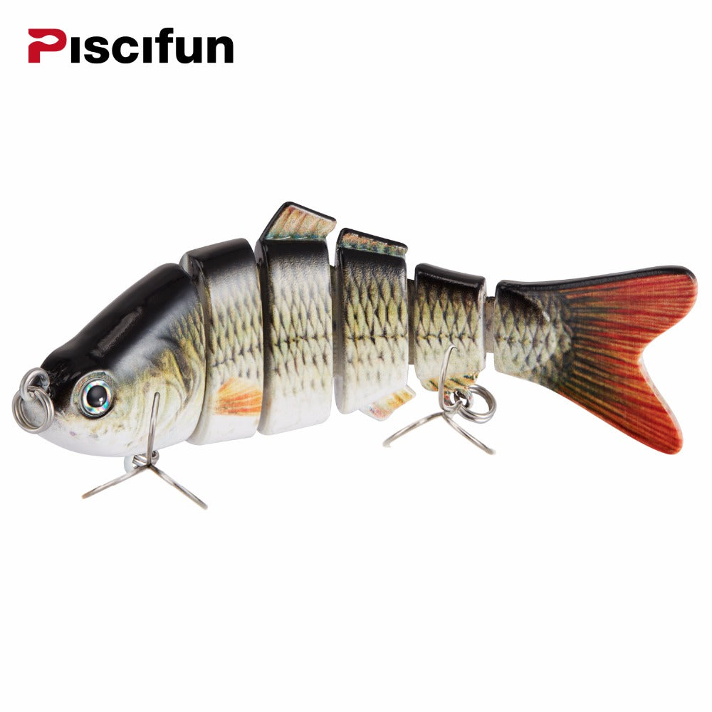 Piscifun Fishing Lure 10cm 20g 3D Eyes 6-Segment Lifelike Fishing Hard Lure Crankbait With 2 Hook Fishing Baits Pesca Cebo