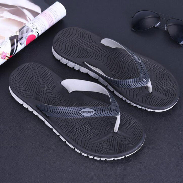 UPUPER Summer Men Flip Flops Male Mixed Color Slippers Men Casual PVC EVA Shoes Summer Fashion Beach Sandals Size 40~45