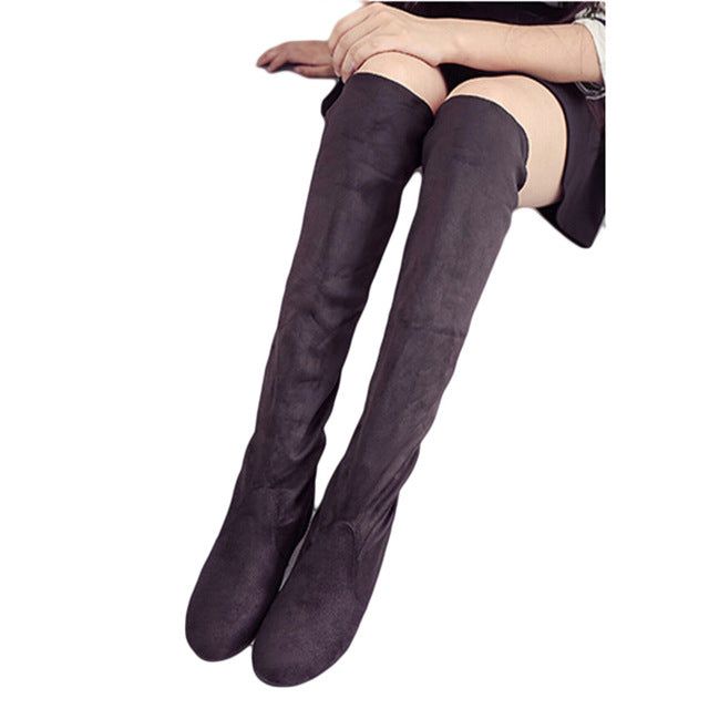 GAOKE Woman's High Boots Shoes Fashion Women Over The Knee High Boots Autumn Winter Bota Feminina Thigh High Boots