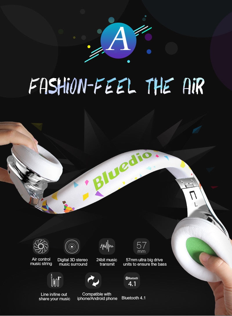 Bluedio A (Air) Fashionable Wireless Bluetooth Headphones with Microphone 3D Surround Sound headset