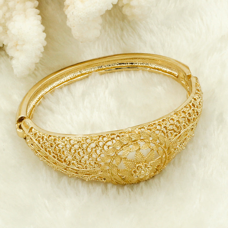 New Christmas Gifts Bold Bride Wedding Jewelry Big New Arabic Dubai Fashion Women Anniversary Gold Flower Jewelry Sets