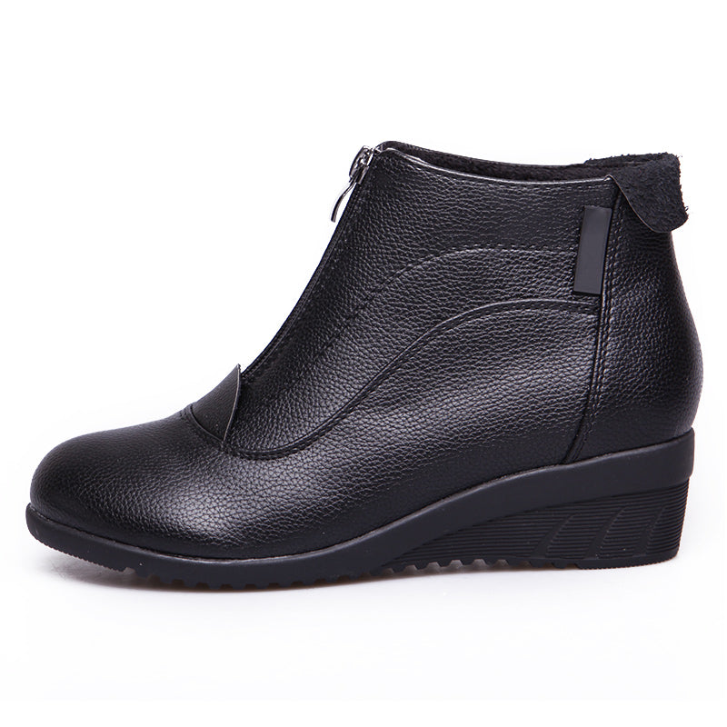 black ankle boots wedge heel