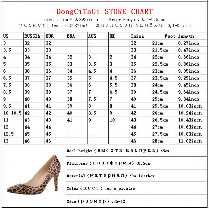 LOSLANDIFEN fashion women pumps pointed toe high heels shoes woman party wedding pu leather ladies heels shoes slip on Leopard