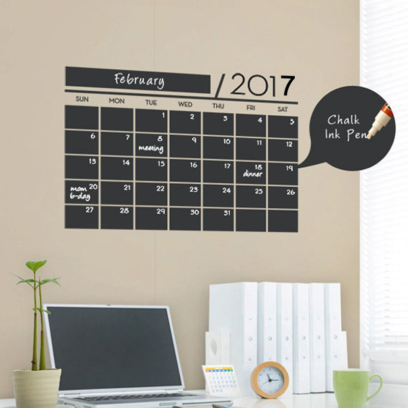 DIY Monthly Chalkboard Calendar Blackboard Sticker Wallpaper