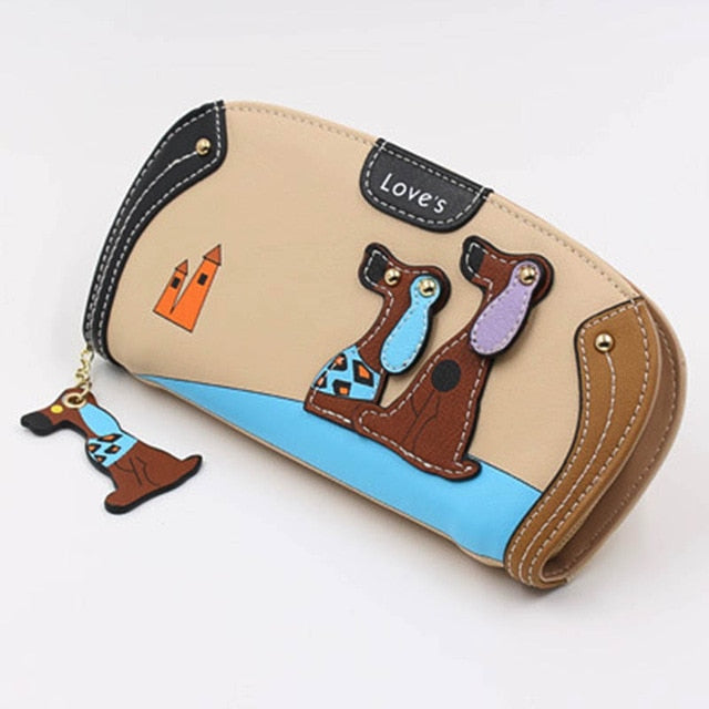 Ladies Cute Puppy Zipper Wallet Clutch