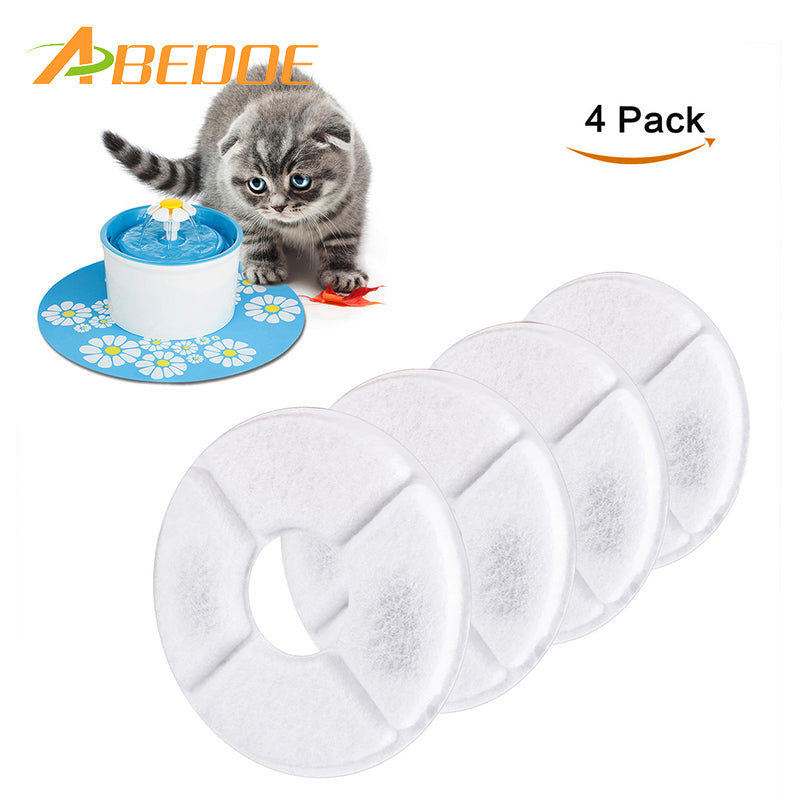 ABEDOE 4pcs Charcoal Filter Activated Carbon Filters Replacement for Flower Fountain for Pet Cat Dog Supplies