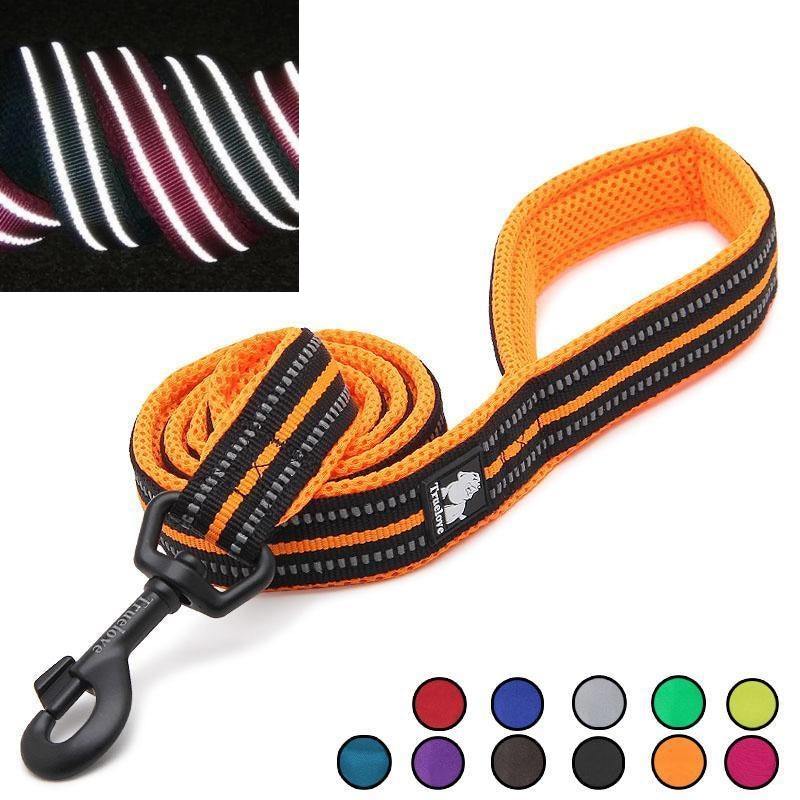 Soft Mesh Nylon Double Thickness Reflective Dog Leash