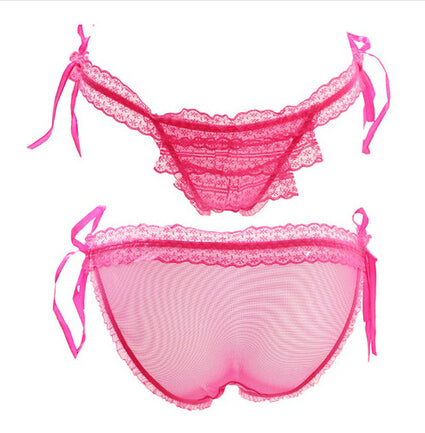 CR Women Panti 5pcs/lot High Quality   String Lace Brief Adjustable Straps Transparent Thong Panties AU247