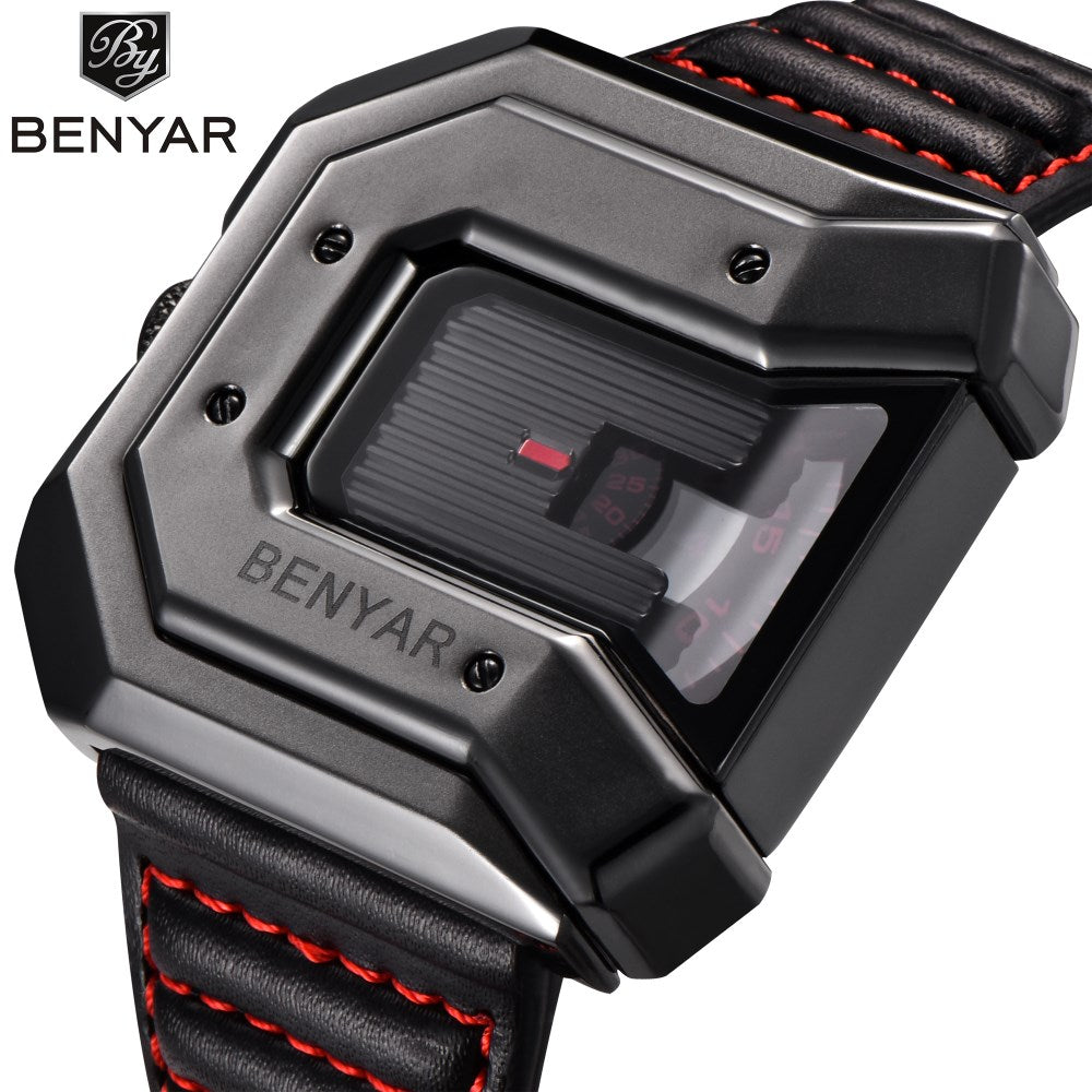 New Design BENYAR Luxury Brand Watch Reloj Hombre Men Waterproof Leather Quartz Clock Male Sports Watches Relogio Masculino