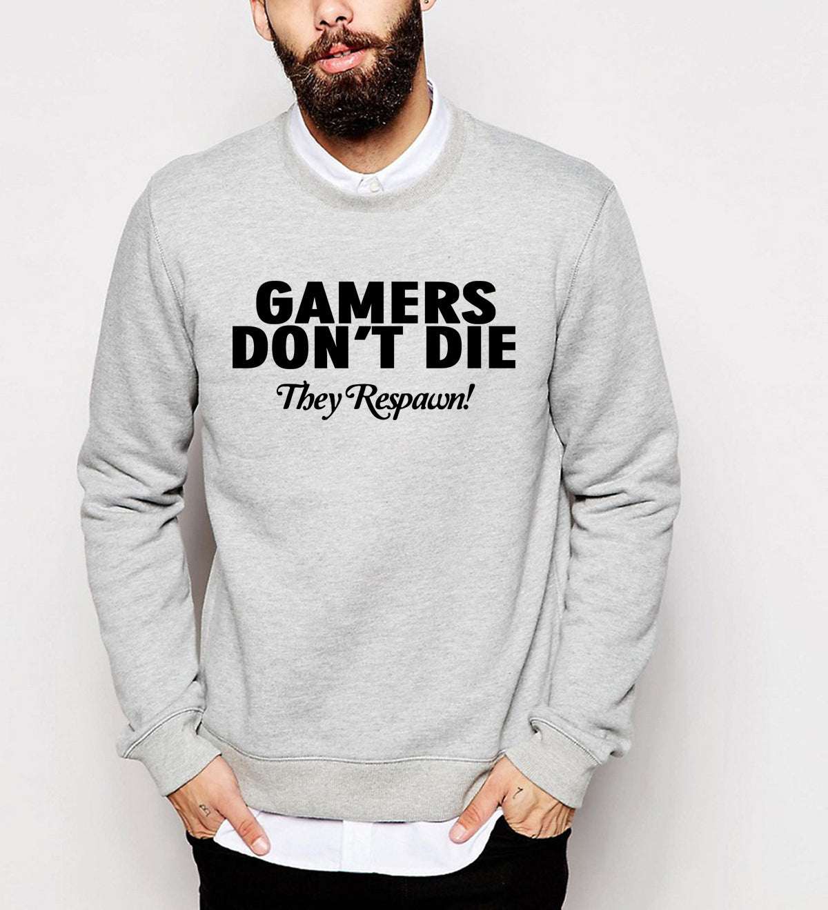 Gamers Don't Die They Respawn printed tracksuits gift for gamers sweatshirts men fall winter fleece hoodies o-neck clothing