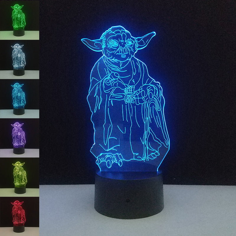 Stars Wars LED 3D Night Lights Creative Led Illusion Lamp Light Desk Table Lamp Lighting 7 Color Change Luminaria New Year Gifts
