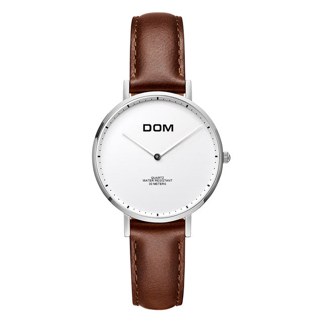 Women Luxury New Casual waterproof Leather Dress quartz-Watch