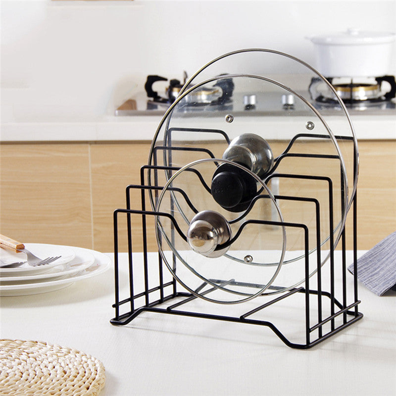 Stainless Steel Kitchen Storage Pot Lids Rack